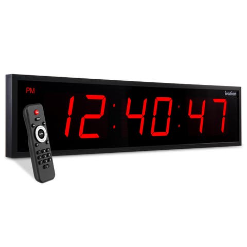 Large Digital Clock, 36 Led Wall Clock with Stopwatch, Alarms, Timer, Temp & Remote