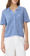 Splendid Beckham Crochet Button-Up Cotton Blend Polo