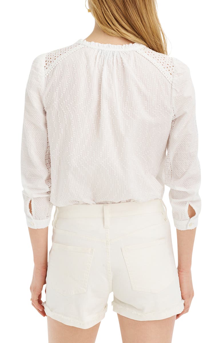 J.Crew Mixed Eyelet Popover Top, Alternate, color, 