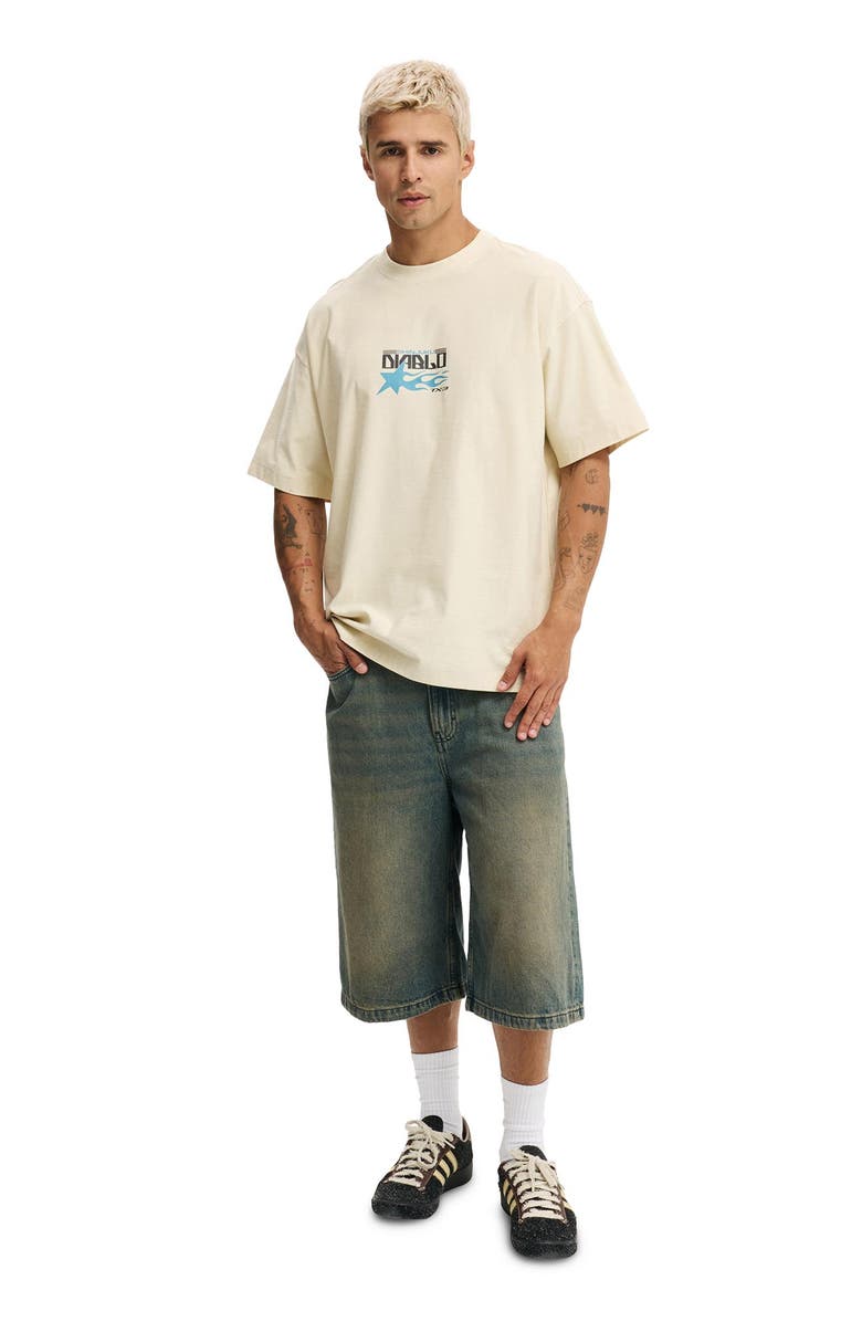 Cotton On Men's Box Fit Graphic T-Shirt, Alternate, color, Creampuff Diablo