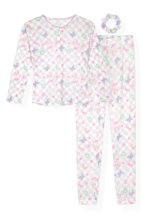 Kids' Fitted Two-Piece Hacci Knit Pajamas & Scrunchie Set (Big Kid)