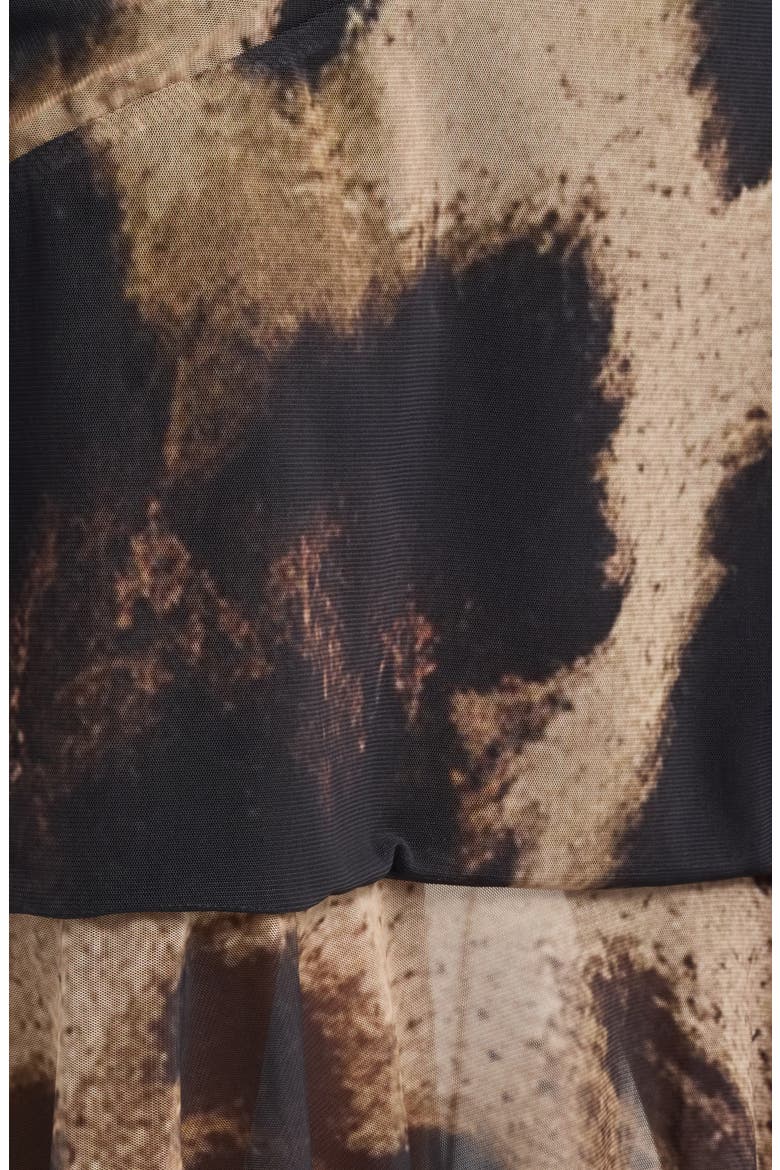Mirada Leopard Print Mesh Midi Skirt, Alternate, color, LEOPARD