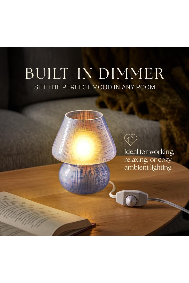 Retro Mushroom LED Table Lamp, Modern Dimmable E26 Socket, Alternate, color, Blue