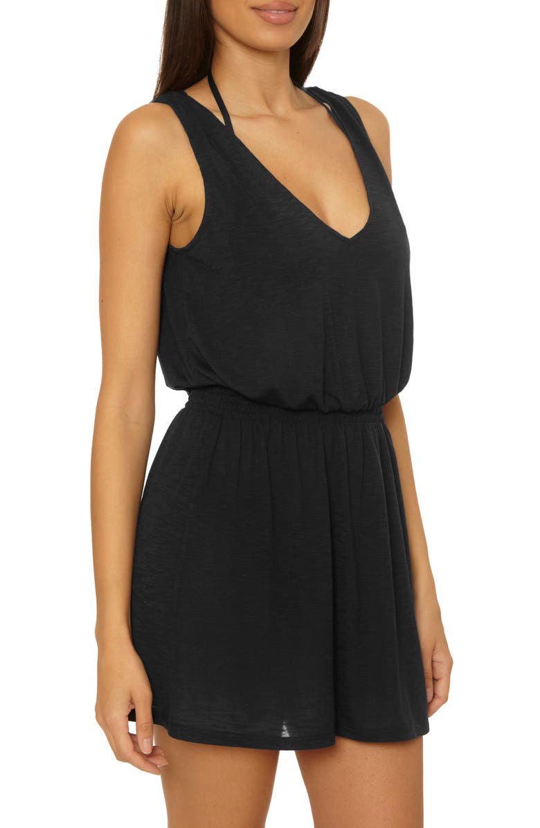 Becca Breezy Basics Cover-Up Mini Sundress, Alternate, color, Black