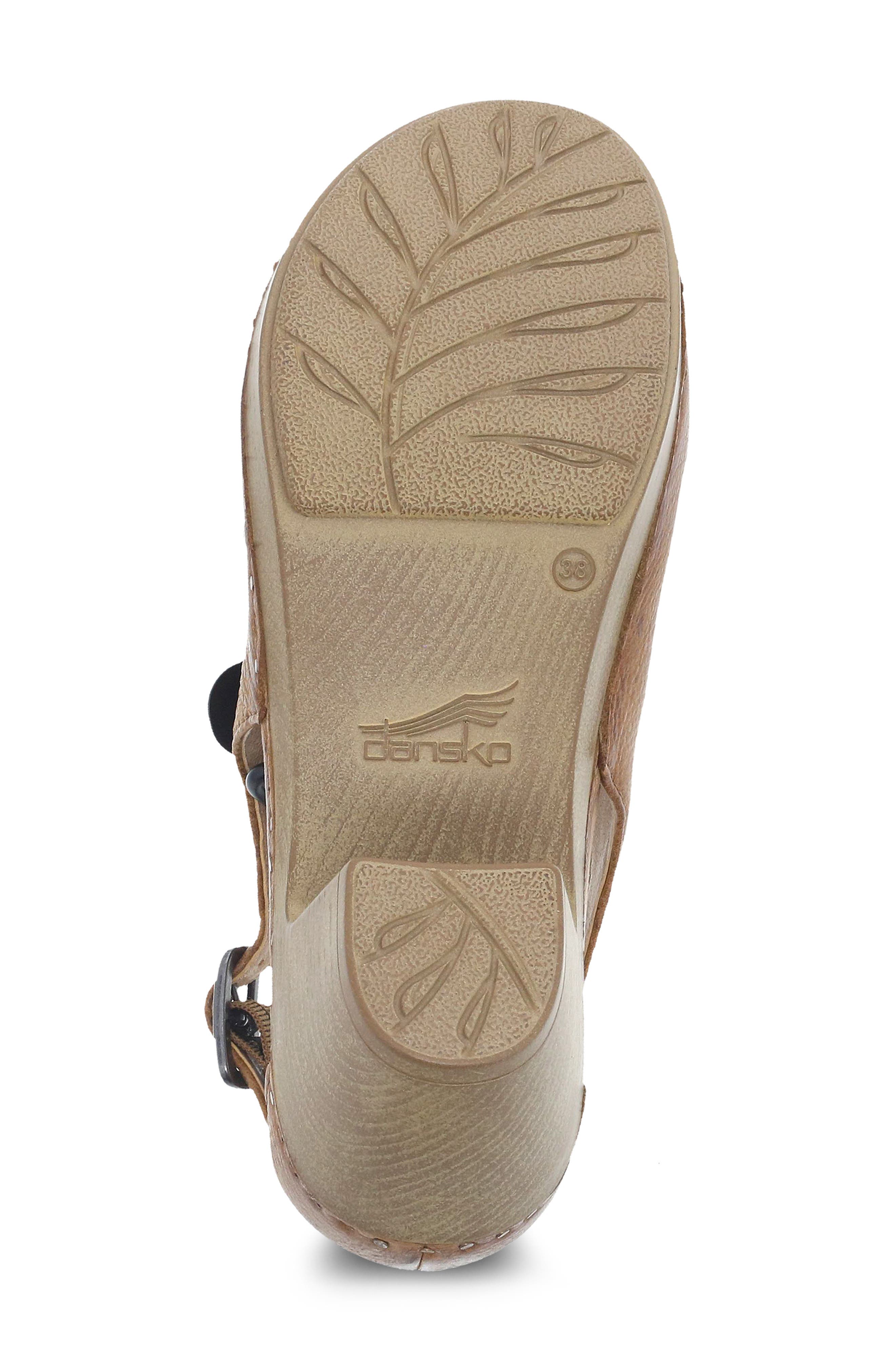 Dansko Sassy Cutout Clog, Alternate, color, Tan Milled Burnished