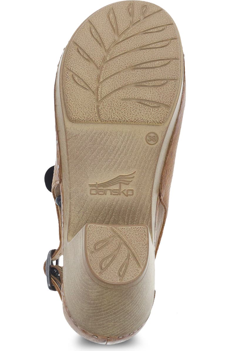 Dansko Sassy Cutout Clog, Alternate, color, Tan Milled Burnished