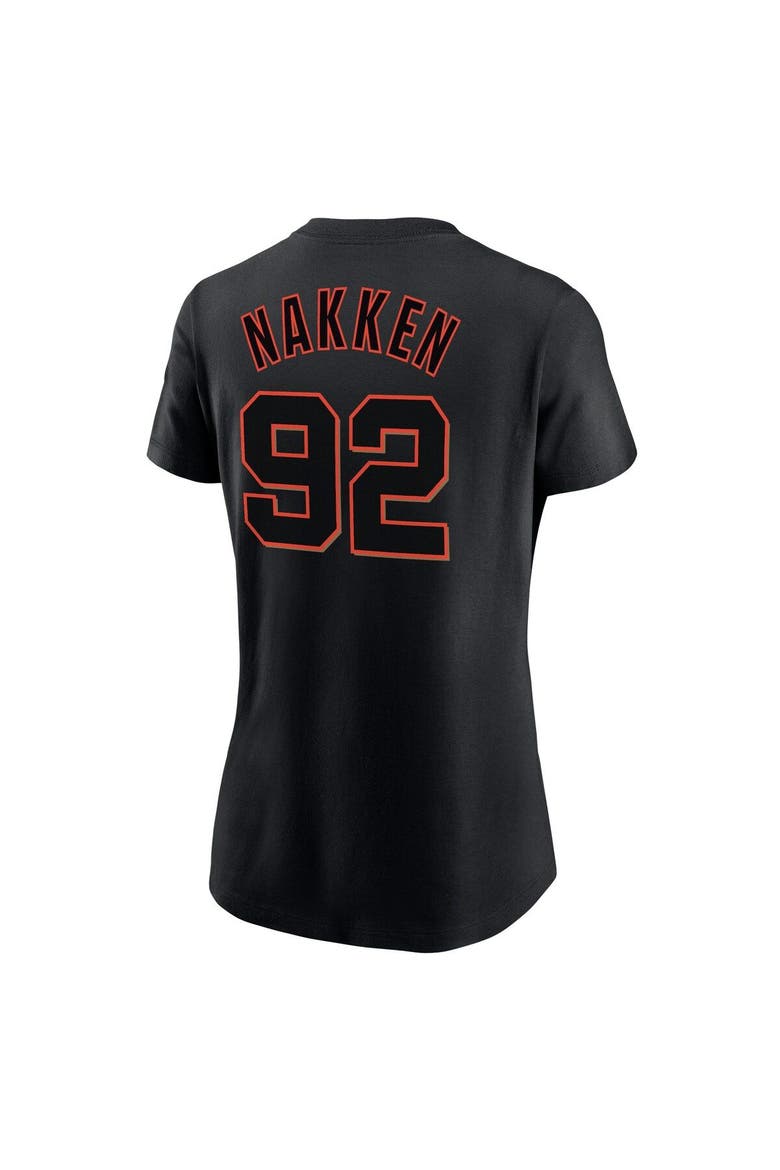 Women's Nike Alyssa Nakken Black San Francisco Giants Name & Number T-Shirt, Alternate, color, Black