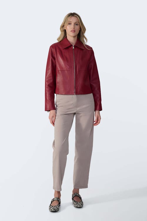 Furniq Uk Llc Daisy Leather Jacket In Red