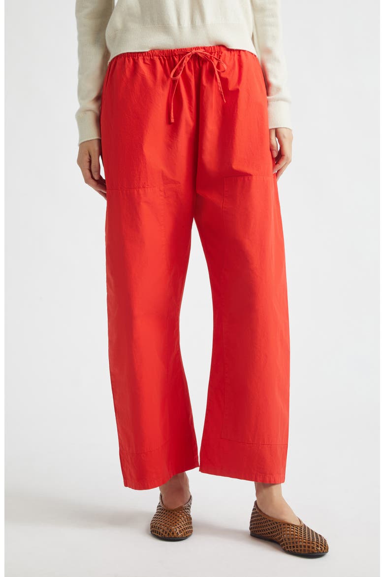 Kyoto Cotton Drawstring Utility Crop Pants, Main, color, CERISE