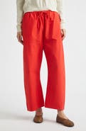 LESET Kyoto Cotton Drawstring Utility Crop Pants