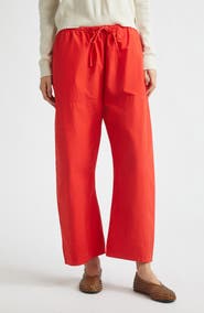 LESET Kyoto Cotton Drawstring Utility Crop Pants