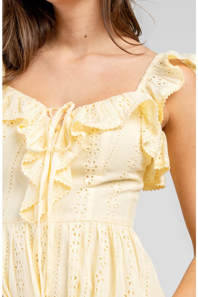 Eyelet Lawn Short Dress, Alternate, color, YELLOW
