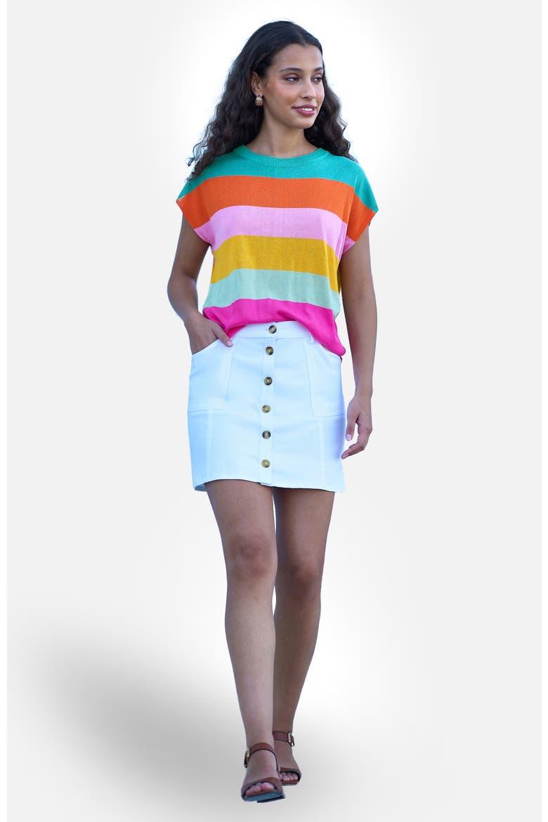 Block Stripe Relaxed Knitted Top, Alternate, color, Multi