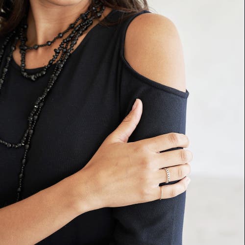 Eavolu Caspian Cold-shoulder Tunic/dress In Slate