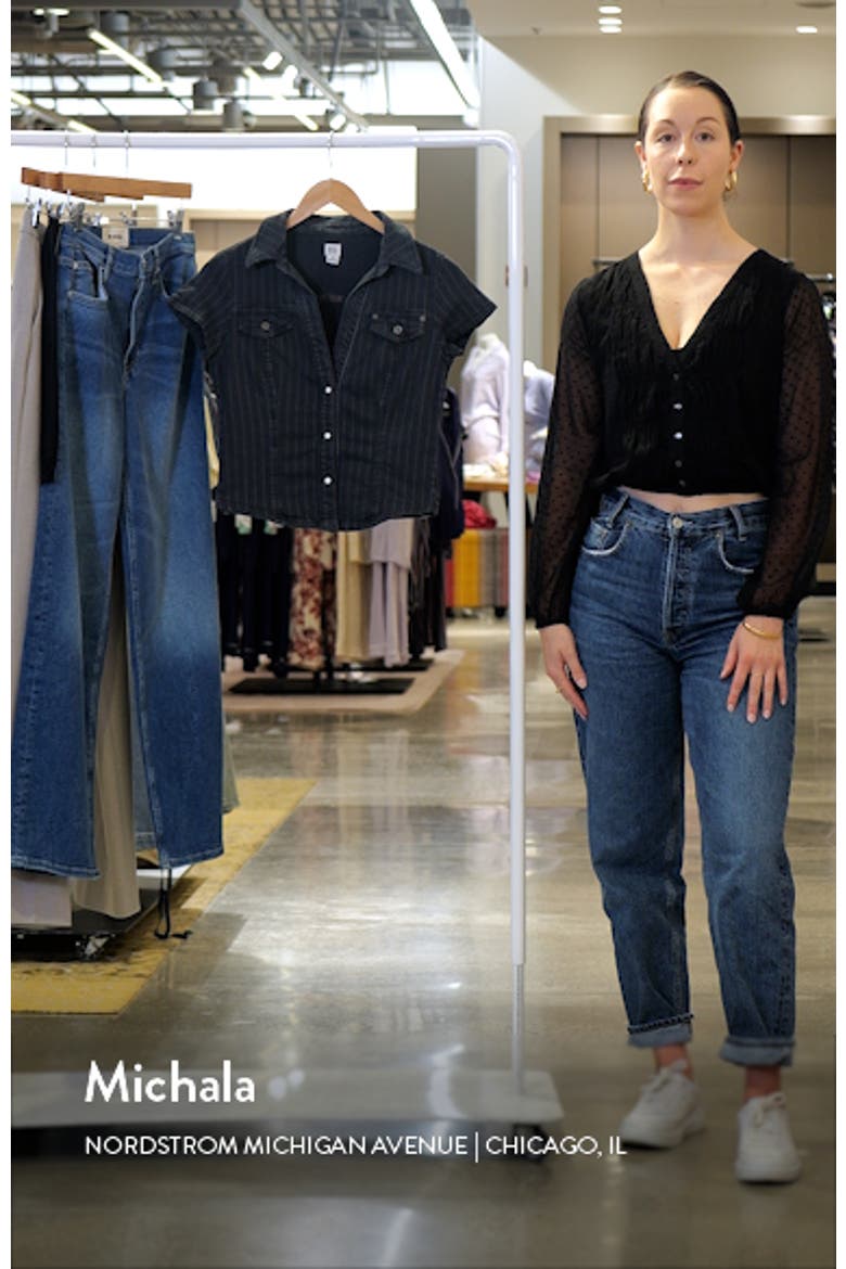 Polly Pinstripe Denim Snap-Up Shirt video