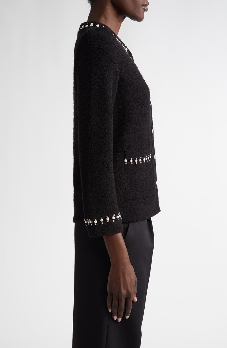 St. John Collection Embellished Stretch Micro Bouclé Jacket, Alternate, color, 