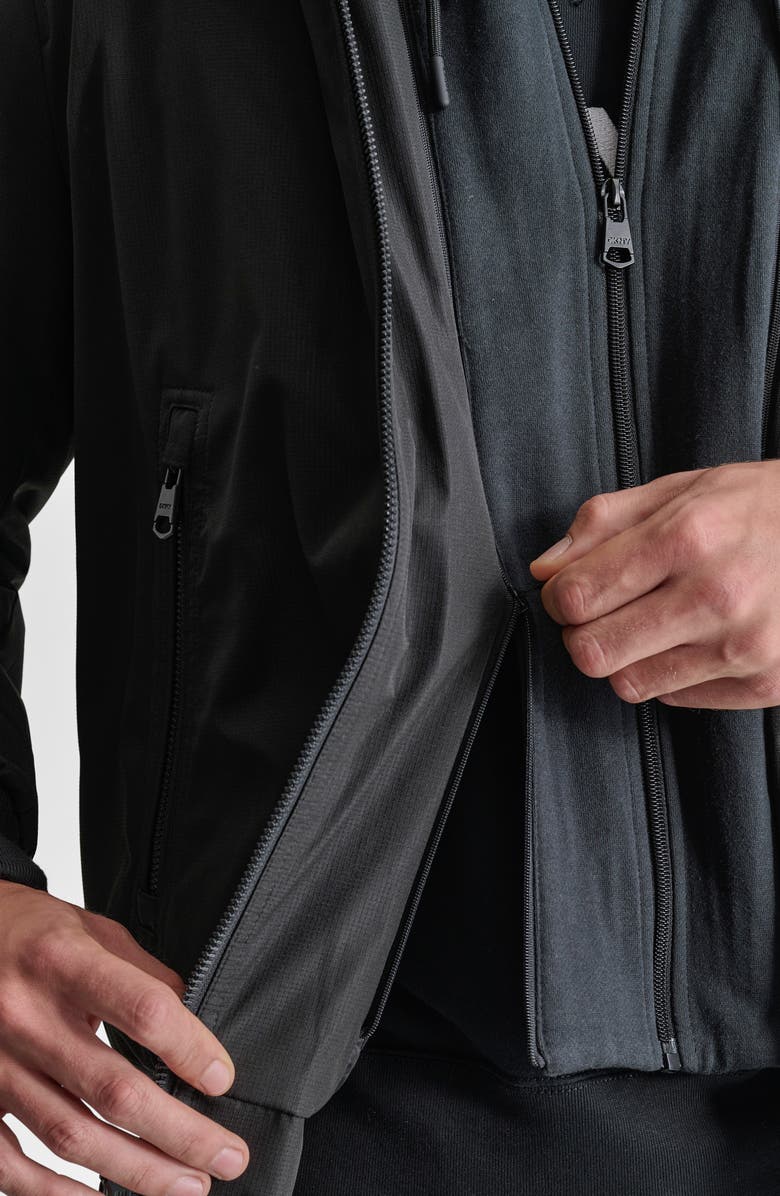 DKNY Water Resistant Bomber with Hooded Bib, Alternate, color, Black