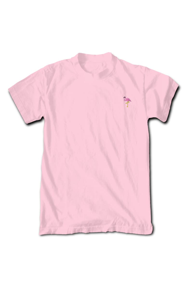 RIOT SOCIETY Flamingo Embroidered T-Shirt, Main, color, 