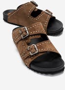 Forever & Always Shoes Avenelle Leather Double Band Sandal
