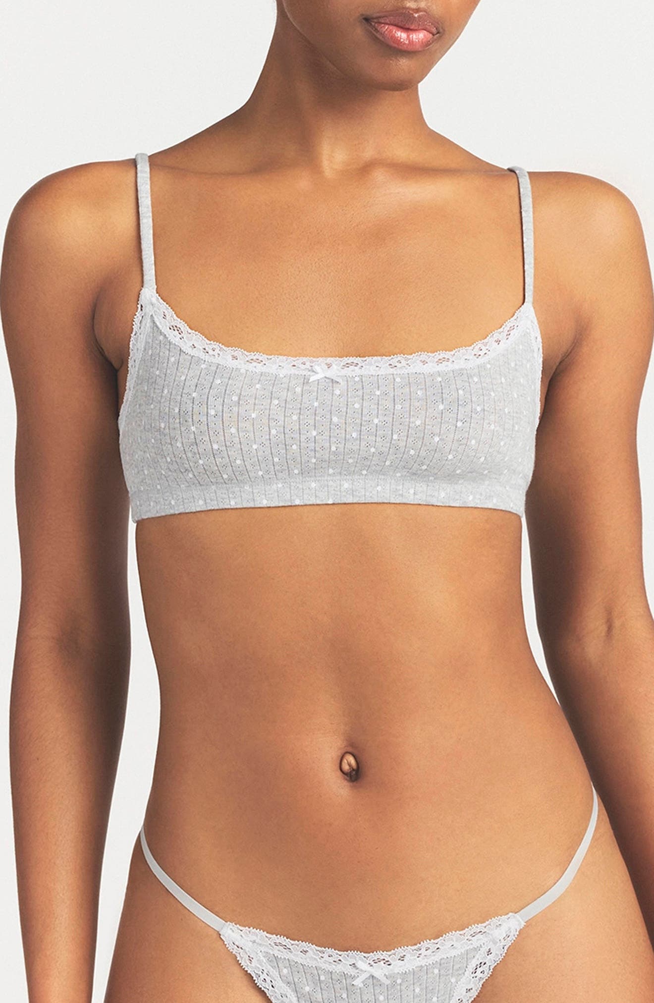 selected LIGHT HEATHER GREY PIN DOT