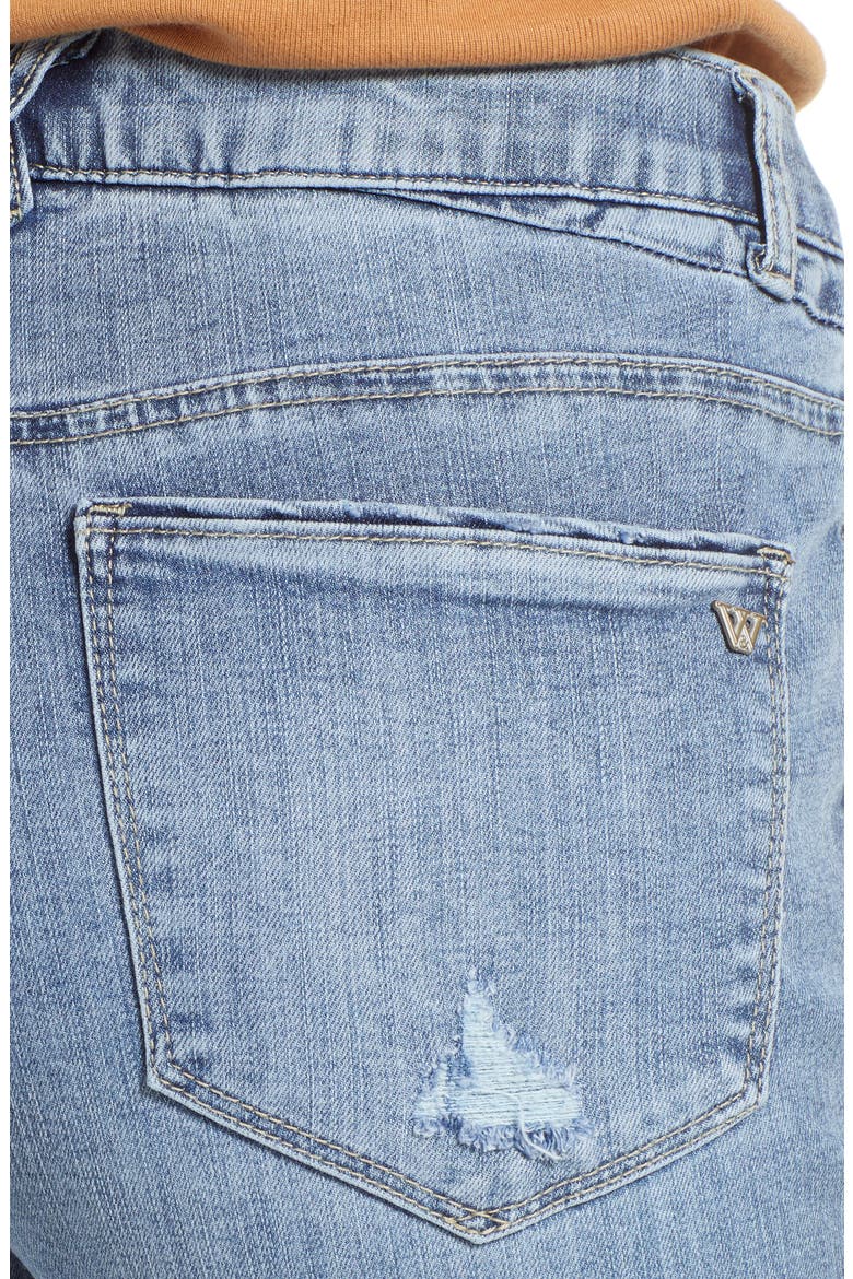 'Ab'Solution Distressed High Waist Ankle Skinny Jeans (Nordstrom Exclusive), Alternate, color, LIGHT BLUE VINTAGE