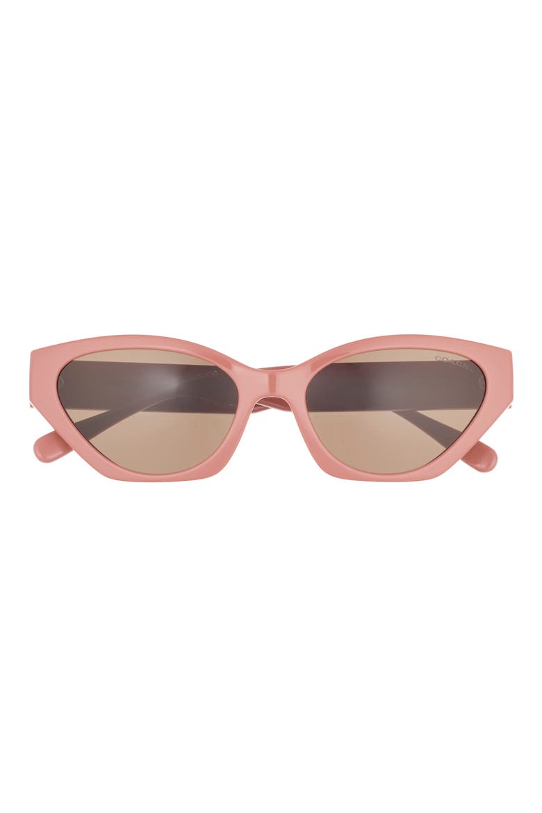 55mm Cat Eye Sunglasses, Main, color, CORAL / BROWN SOLID