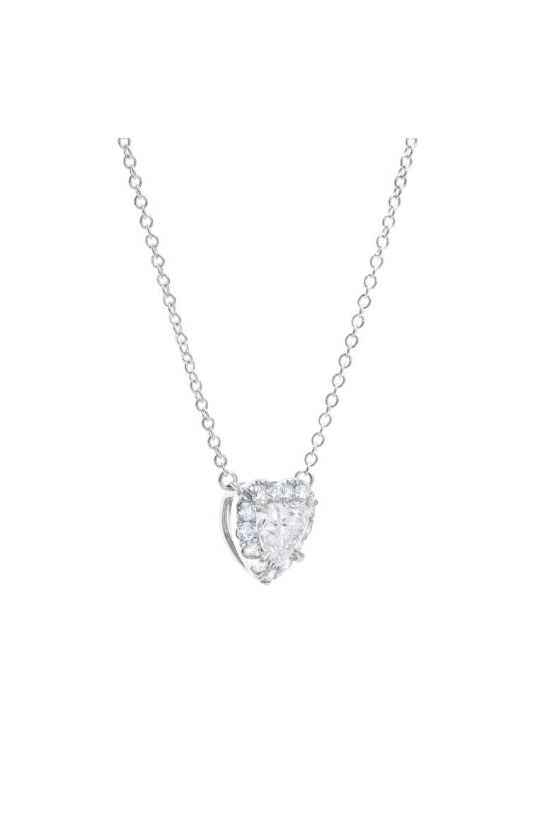 Rumi 14K Gold Lab Grown Diamond Heart Necklace - 1.25 ct, Alternate, color, 14K White Gold