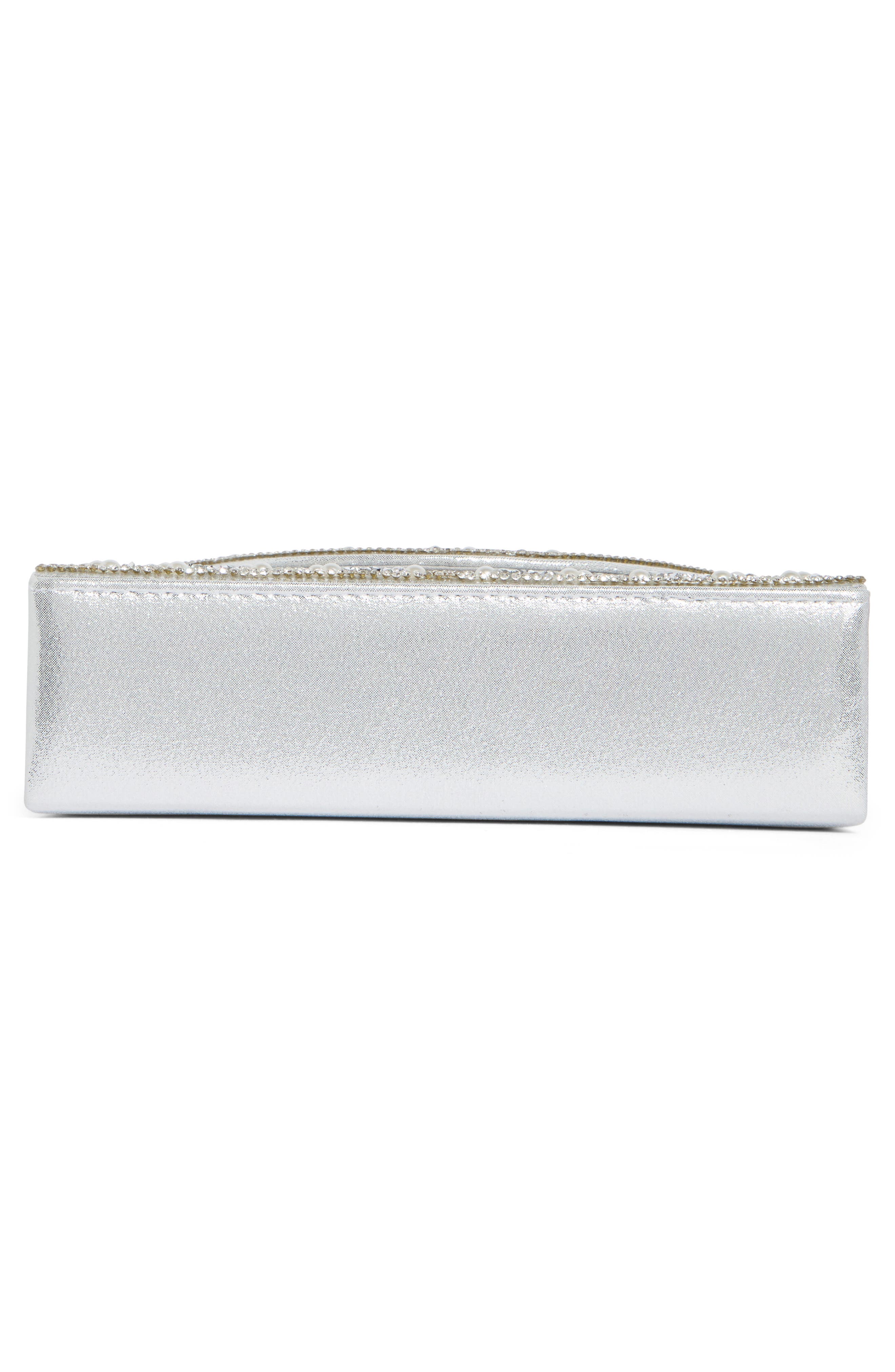 ALESSIA BIANCHI Jeweled Crystal Clutch, Alternate, color, Silver