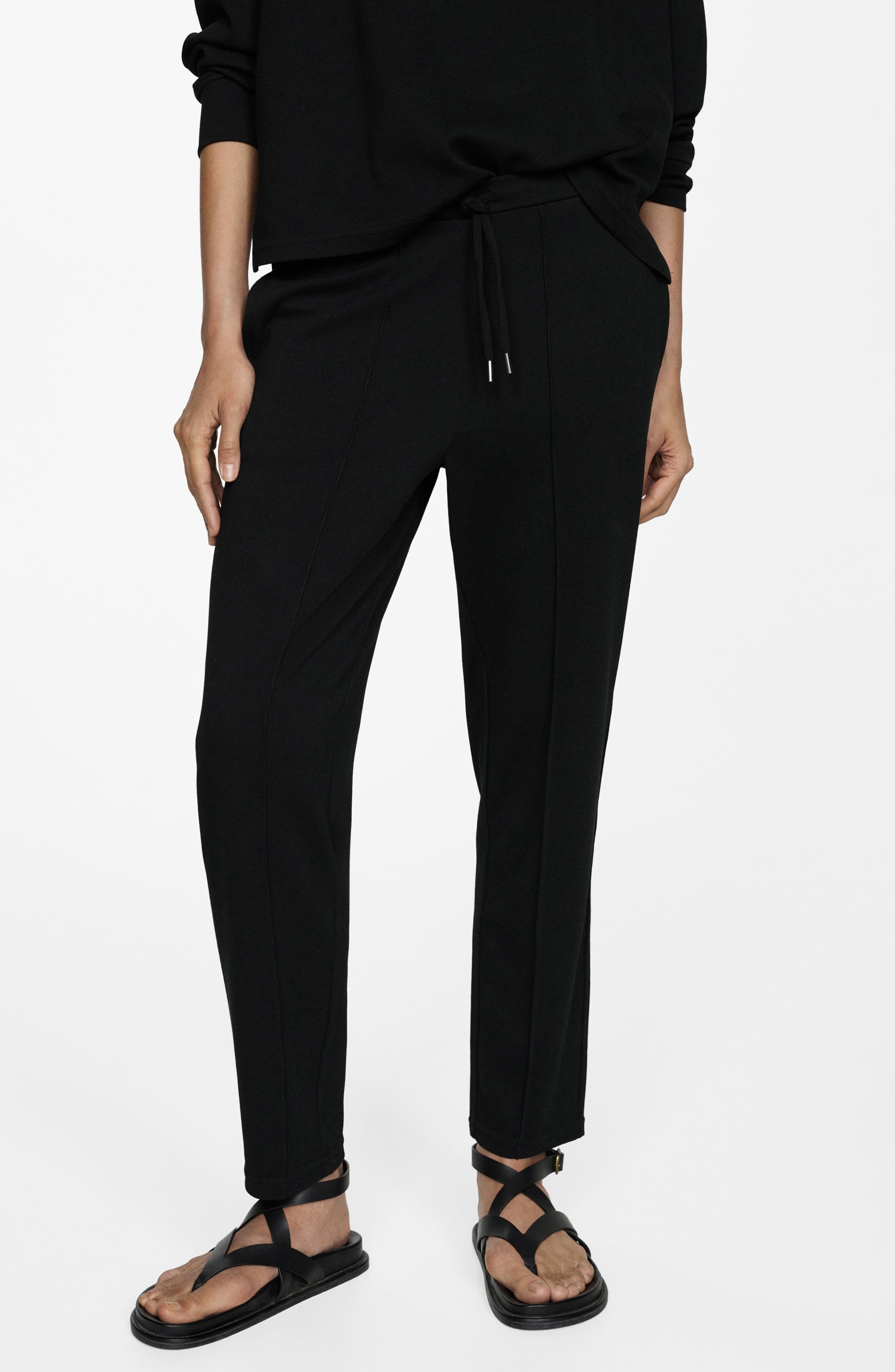 Pintuck Pleat Drawstring Pants