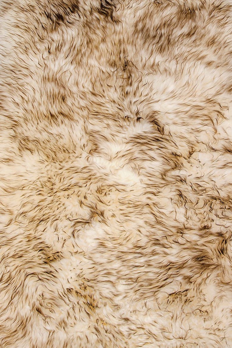 Milan Genuine Sheepskin Shearling Throw 24" x 36" - Black Linen, Alternate, color, BLACK LINEN