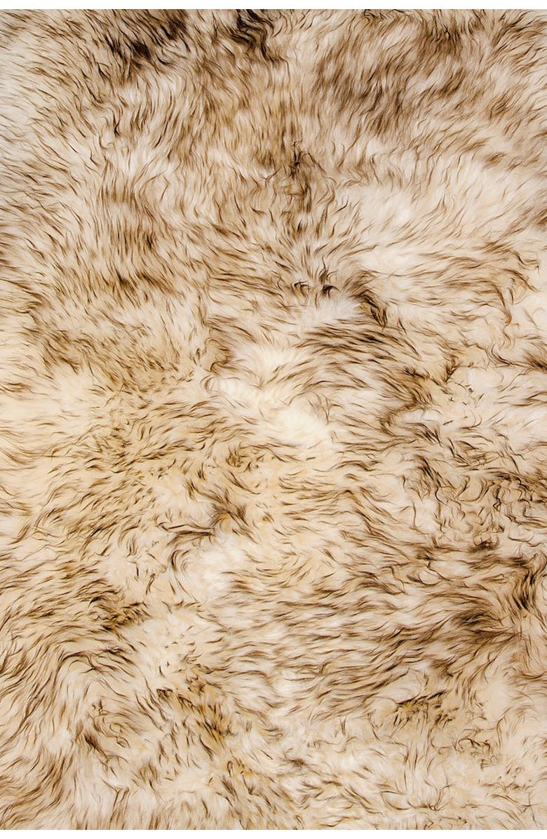 NATURAL Milan Genuine Sheepskin Shearling Throw 24" x 36" - Black Linen, Alternate, color, Black Linen