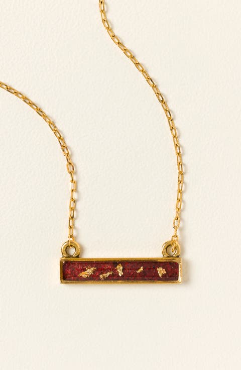 Flecks of Gold Birthstone Necklace