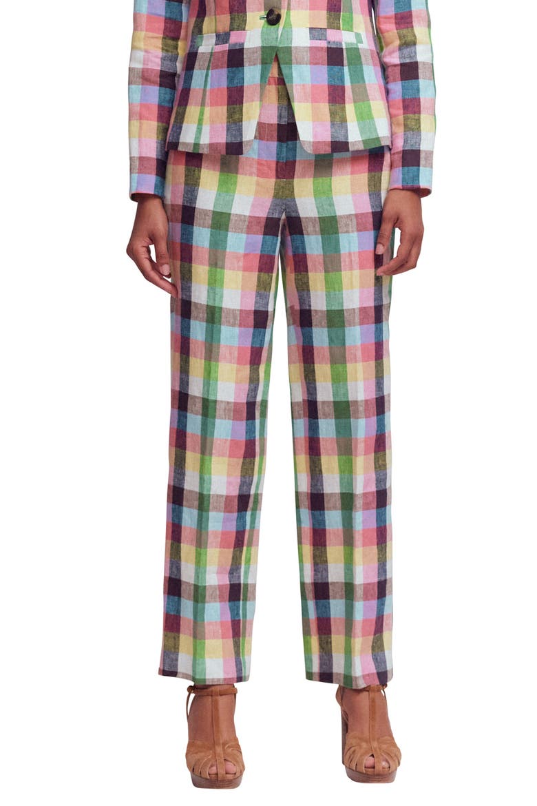 Canonbury Linen Pants, Main, color, PINK/ SOFT YELLOW MULTI
