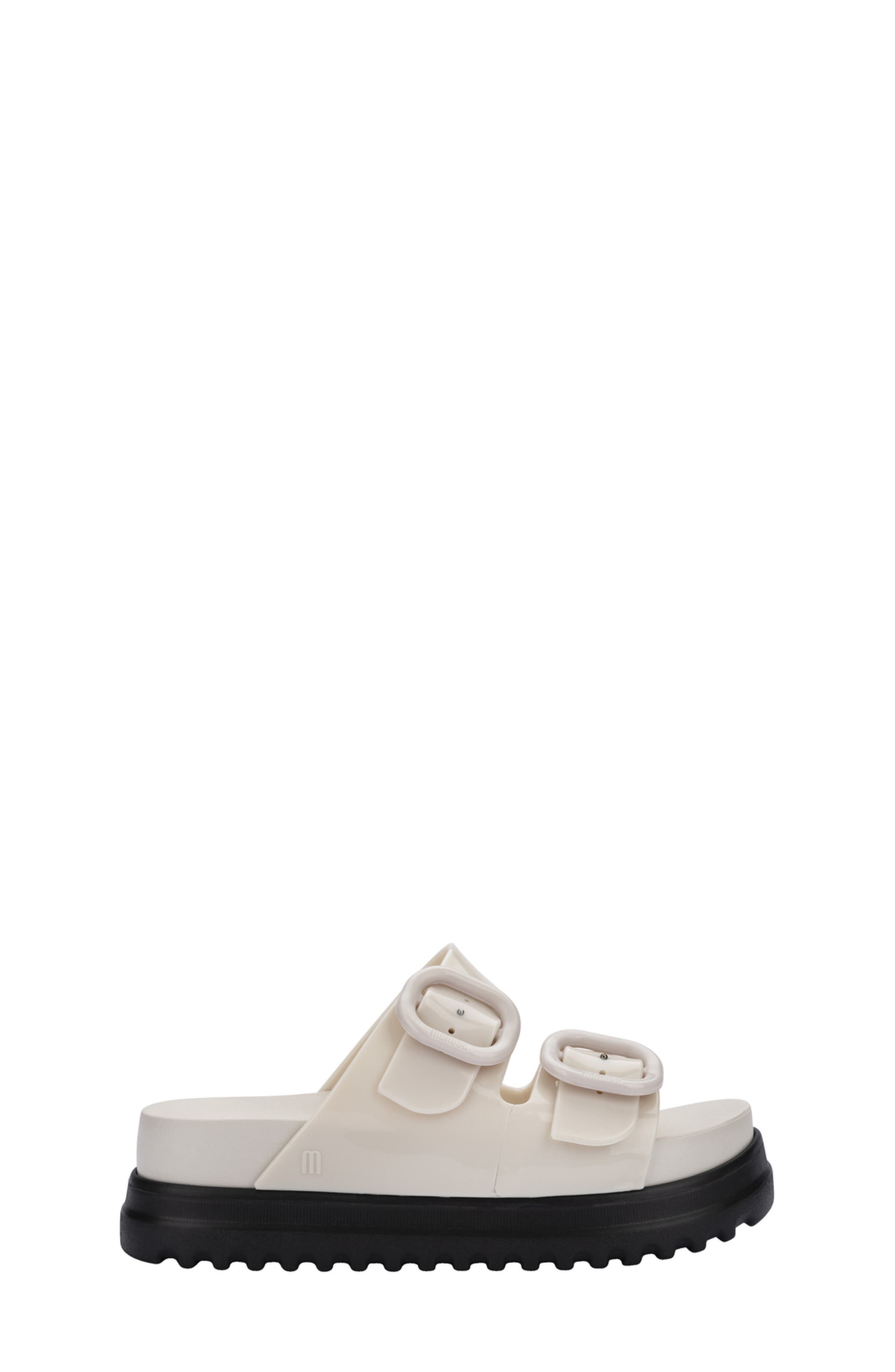 Kids' Cozy Platform Slide Sandal, Alternate, color, BLACK/ BEIGE