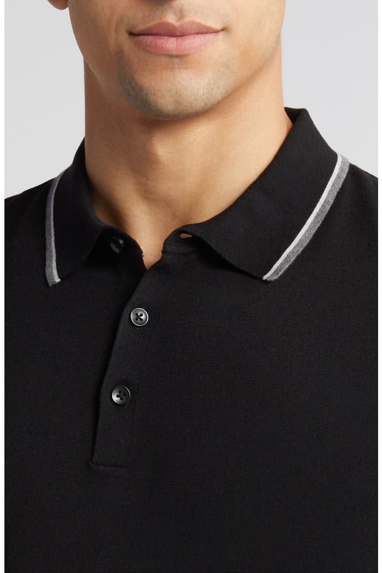 Ross Tipped Polo, Alternate, color, BLACK