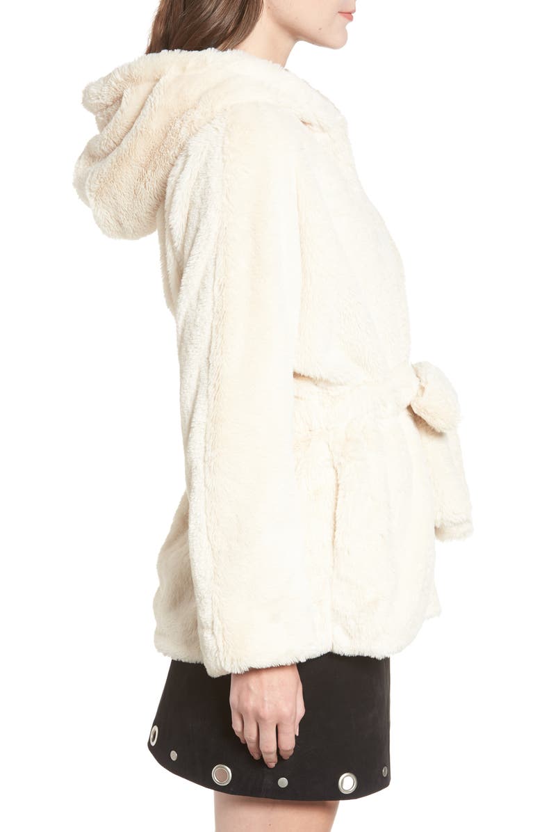 MOON RIVER Faux Fur Hooded Jacket, Alternate, color, 