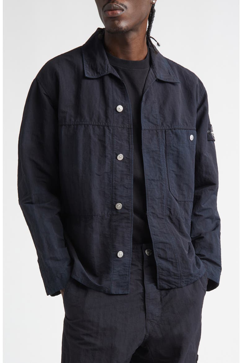 Compass Logo Patch Shirt Jacket, Main, color, V0029 BLACK