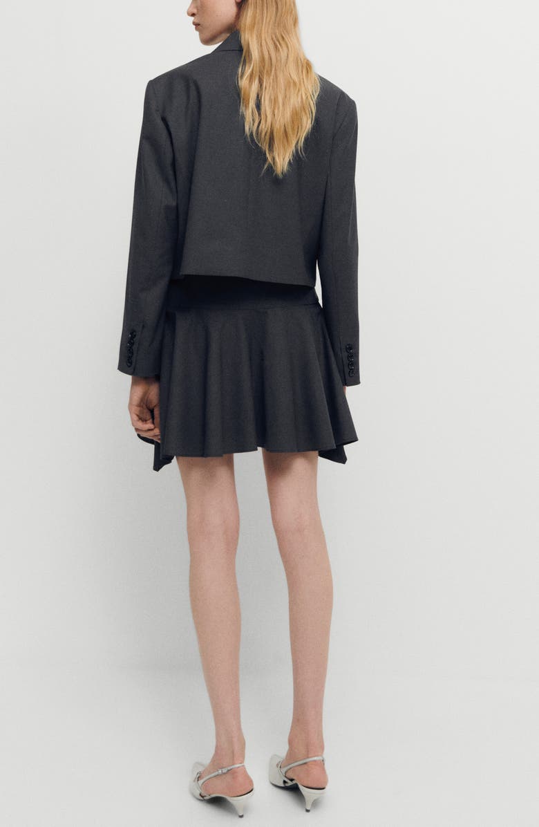 MANGO Sharkbite Hem Miniskirt, Alternate, color, Grey