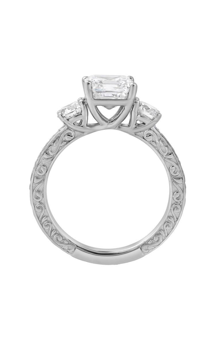 LuvMyJewelry Nyraelle 14K Gold 2.70 Ct Asscher Lab Grown Diamond Engagement Ring, Alternate, color, 14K White Gold