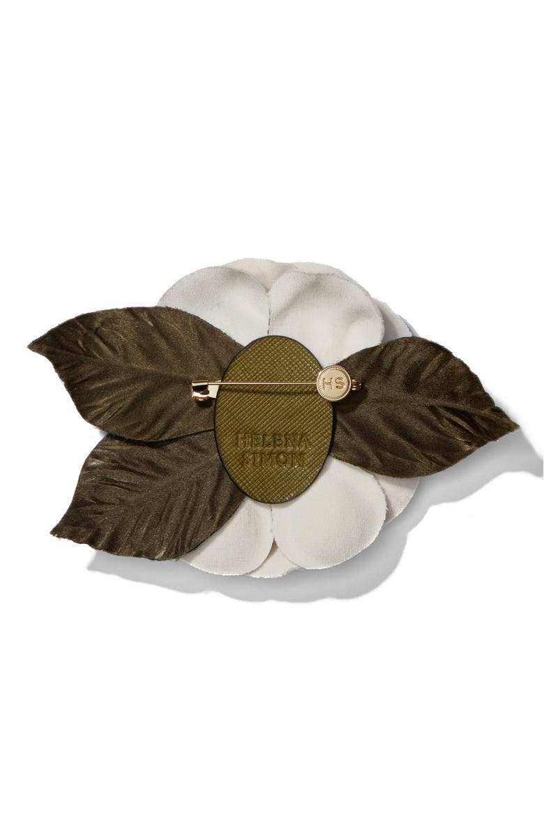Helena Simon The Small White Gardenia Floral Brooch, Alternate, color, White