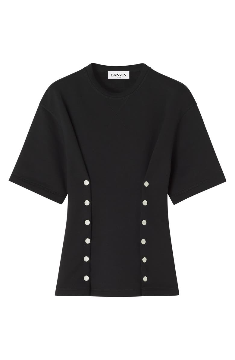 Lanvin Cotton Fleece And Cashmere T-Shirt, Main, color, Black