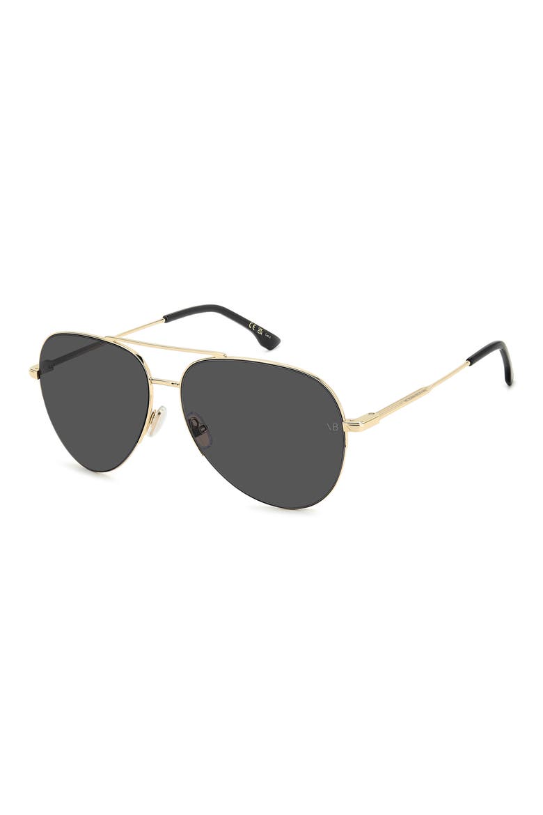 Pilot 62mm Aviator Sunglasses, Alternate, color, GOLD BLACK/ GREY