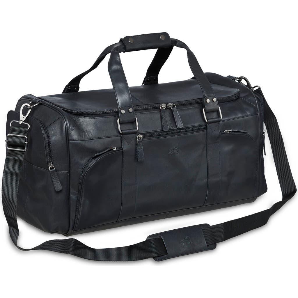 Mancini Leather Duffle Bag In Black