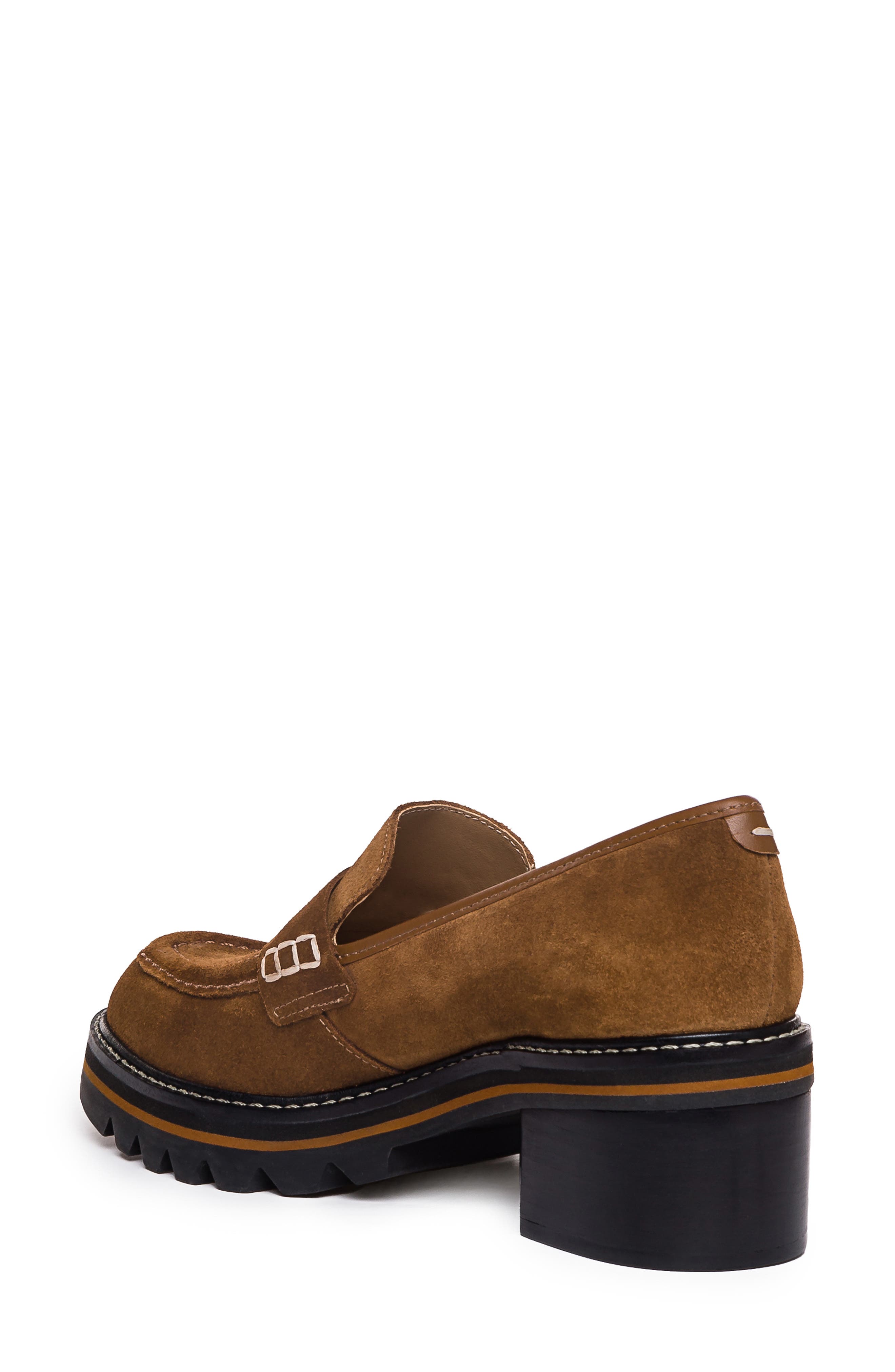 Bernardo Selma Leather Loafer Pump, Alternate, color, TOBACCO
