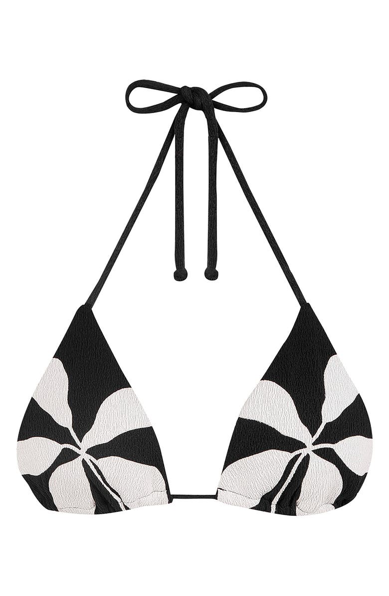 ViX Paula Hermanny Firenze Susan Triangle Bikini Top, Alternate, color, Black/ White Multi