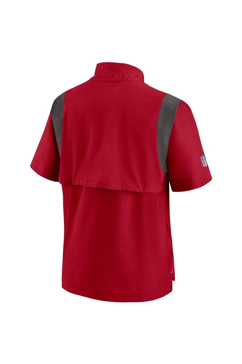 Men's Nike Red Tampa Bay Buccaneers Sideline Coaches Short Sleeve Quarter-Zip Jacket, Alternate, color, Red