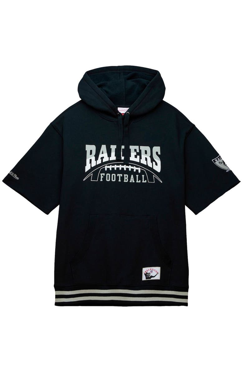 Mitchell & Ness Men's Mitchell & Ness Black Las Vegas Raiders Pre-Game Short Sleeve Pullover Hoodie, Alternate, color, Black