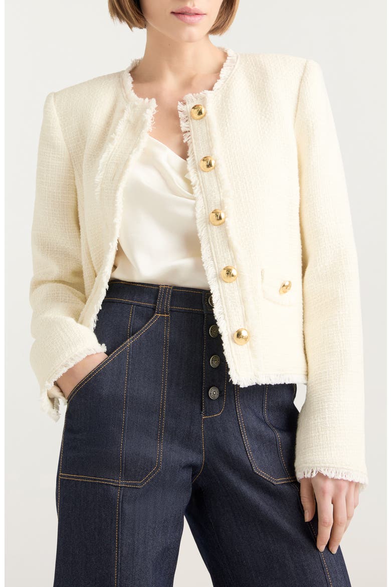 Christie Tweed Jacket, Main, color, GARDENIA