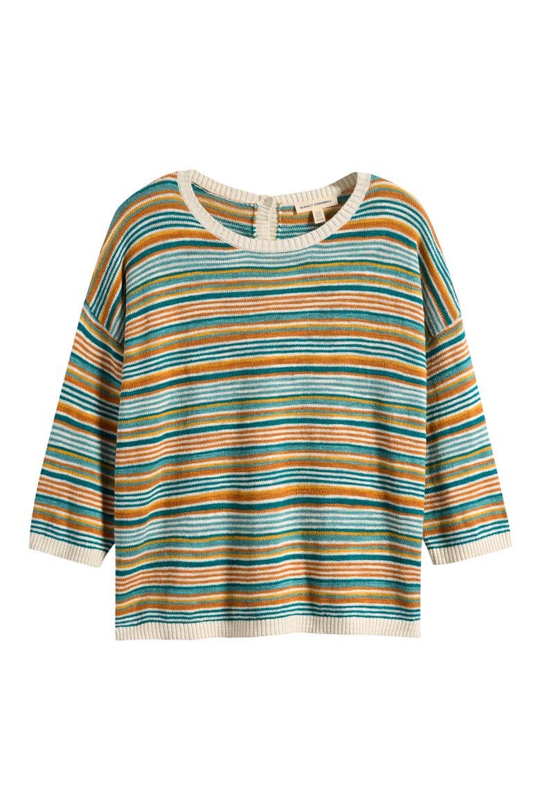 Knavock Stripe Cotton & Linen Sweater, Alternate, color, DITTANY AMBER MULTI