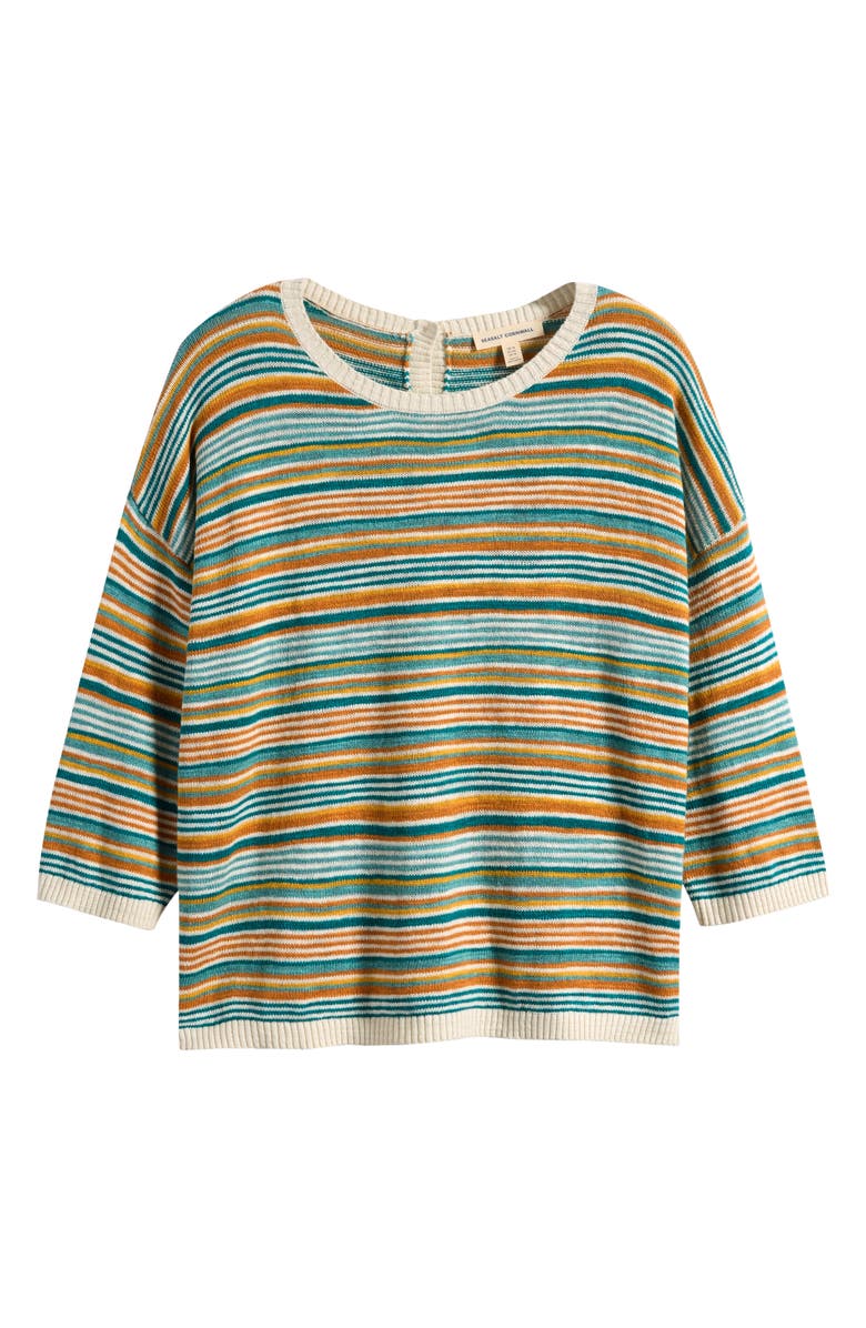 Seasalt Cornwall Knavock Stripe Cotton & Linen Sweater, Main, color, Dittany Amber Multi